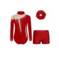 thumbnail image 1 of iiniim Little Girls Dance Unitards Biketards with Scrunchie 3Pcs Gymnastic Tracksuit Ballet Leotard B Burgundy 16, 1 of 7