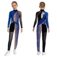 thumbnail image 1 of iiniim Little Girls One Piece Stretchy Bodysuit Long Sleeve Full Body Gymnastics Leotards Skating Romper Navy Blue 10, 1 of 7