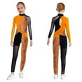 thumbnail image 1 of iiniim Little Girls One Piece Stretchy Bodysuit Long Sleeve Full Body Gymnastics Leotards Skating Romper Orange 8, 1 of 7