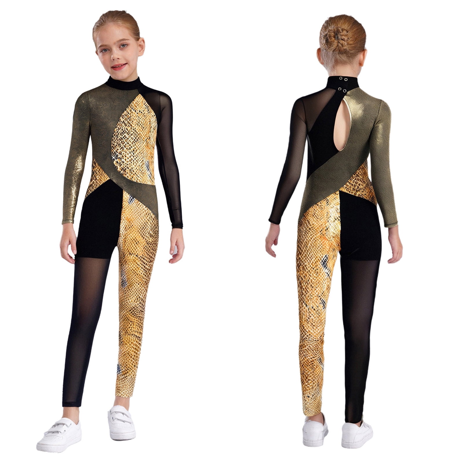 iiniim Little Girls One Piece Stretchy Bodysuit Long Sleeve Full Body ...