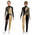 thumbnail image 1 of iiniim Little Girls One Piece Stretchy Bodysuit Long Sleeve Full Body Gymnastics Leotards Skating Romper Yellow 6, 1 of 7
