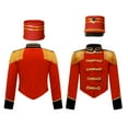 thumbnail image 1 of iiniim Marching Band for Kids Boys Girls Drum Major Uniform Tassel Jacket Coat with Cap Set Size 4-14 C Red 12, 1 of 7