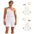 iiniim Men Greek One Shoulder Tiered Epaulet Elastic Waistband ...