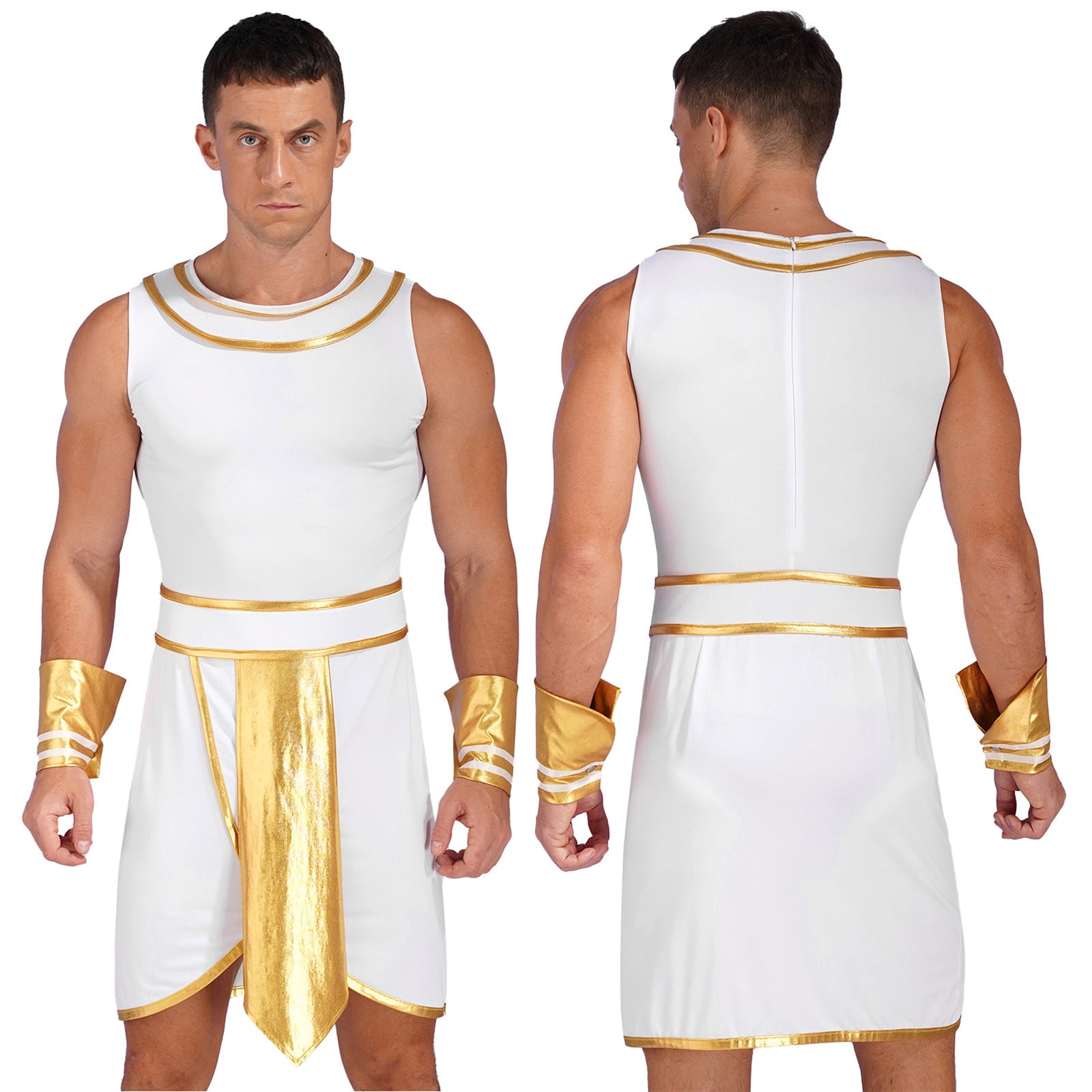 iiniim Men's Egyptian Pharaoh Halloween Costume Round Neck Sleeveless