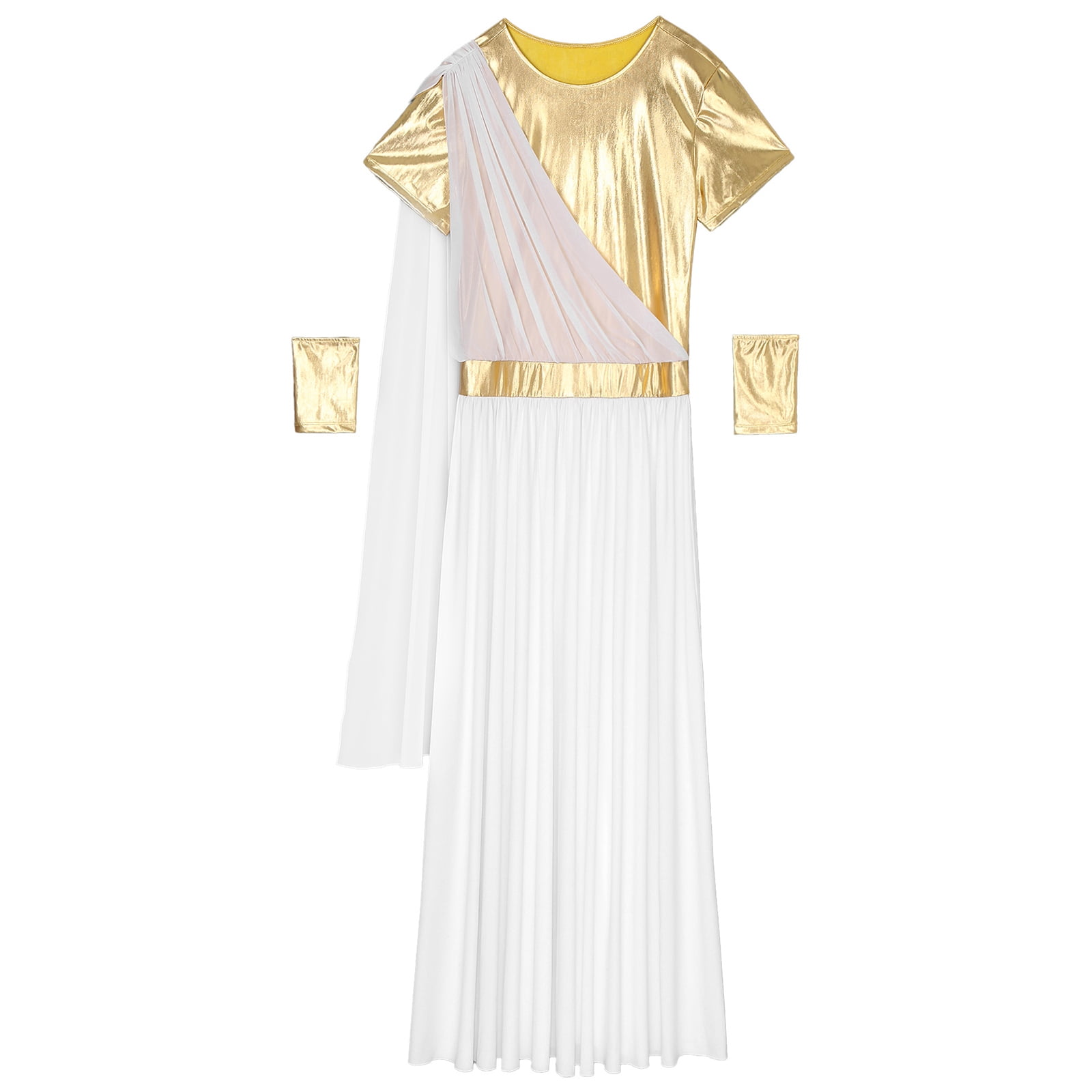 Ruman Robi iiniim Men's Greek Toga Roman Zeus Tunic Robe with 1 Pair Gloves for ...