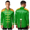 thumbnail image 1 of iiniim Men's Halloween SGT Sergeant Pepper Costume Budget Jacket Cosplay Rock Band 60s Hippy Satin Coat Green XXL, 1 of 7