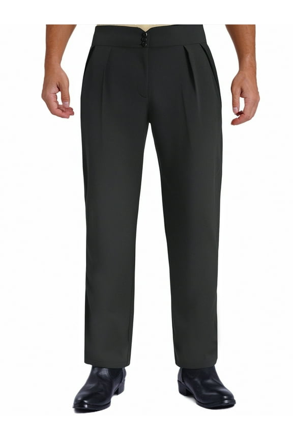 Men's Latin Dance Pants Salsa Jazz Rumba Tango Competition Trousers Practice Ballroom Dancewear Black XL