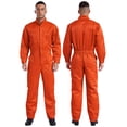 thumbnail image 1 of iiniim Men's Long Sleeve 100% Cotton Coverall Front Half Zipper Dustproof Jumpsuit Workwear Orange 4XL/190, 1 of 7