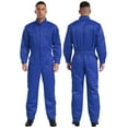 thumbnail image 1 of iiniim Men's Long Sleeve 100% Cotton Coverall Front Half Zipper Dustproof Jumpsuit Workwear Royal Blue M/165, 1 of 7