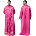 thumbnail image 1 of iiniim Men's Priest Robe with Gold Trim and Cross Front Zip Stand Collar Long Sleeve for Church Worship Pink M, 1 of 7
