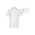 thumbnail image 1 of iiniim Men's Short Sleeve Chef Coat with Hat Kitchen Restaurant Work Wear Whie XXL, 1 of 7