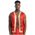 thumbnail image 1 of iiniim Men's Soft Velvet Sleeveless Vest Arabian Prince Lamp Cosplay Halloween Waistcoat Red XL, 1 of 7