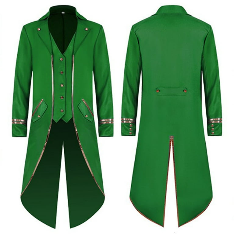 iiniim Men's Swallow-Tailed Coat Steampunk Jacket Gothic Brocade Jacket  Frock Uniforms Outfit 