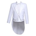 thumbnail image 1 of iiniim Men's Tailcoat Slim Fit 4 Pieces Suit Groom Tuxedo Wedding Blazer Tux Pants Party Dinner Suits White M, 1 of 7