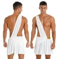 thumbnail image 1 of iiniim Men's Toga Costume Mythology Ancient Greek Caesar Roman Halloween Party Cosplay Fancy Dress A White XL, 1 of 7