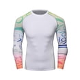 thumbnail image 1 of iiniim Men's UPF50+ Rashguard Shirt Long Sleeve Sunsuit Beach Athletic Swimwear Workout Sweatshirt Type E L, 1 of 5