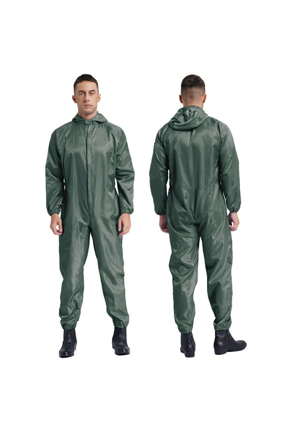 Mens Anti-Static Bodysuit Coverall Zip Up Jumpsuit Spray Paint Uniform Workwear Gray M