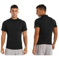 thumbnail image 1 of iiniim Mens Basic Turtleneck Short Sleeve T-Shirts Slim Fit Undershirt Solid Knitwear Sweaters, 1 of 7