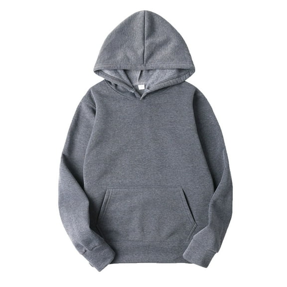 iiniim Mens Long Sleeves Drawstring Plain Hooded Sweatshirt Pullover Hoodie Casual Top Undershirt Dark Gray 3XL