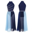 thumbnail image 1 of iiniim Sleeveless Flowy Skirt for Girls Ballet Leotard Dress Modern Ballerina Color Block Lyrical Dancewear Navy Blue 12, 1 of 7