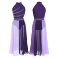 thumbnail image 1 of iiniim Sleeveless Flowy Skirt for Girls Ballet Leotard Dress Modern Ballerina Color Block Lyrical Dancewear Purple 16, 1 of 6