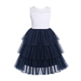 thumbnail image 1 of iiniim Tiered Mesh Skirt Kids Girls' Princess Holiday Party Wedding Prom Gown Flower Dress, 1 of 7