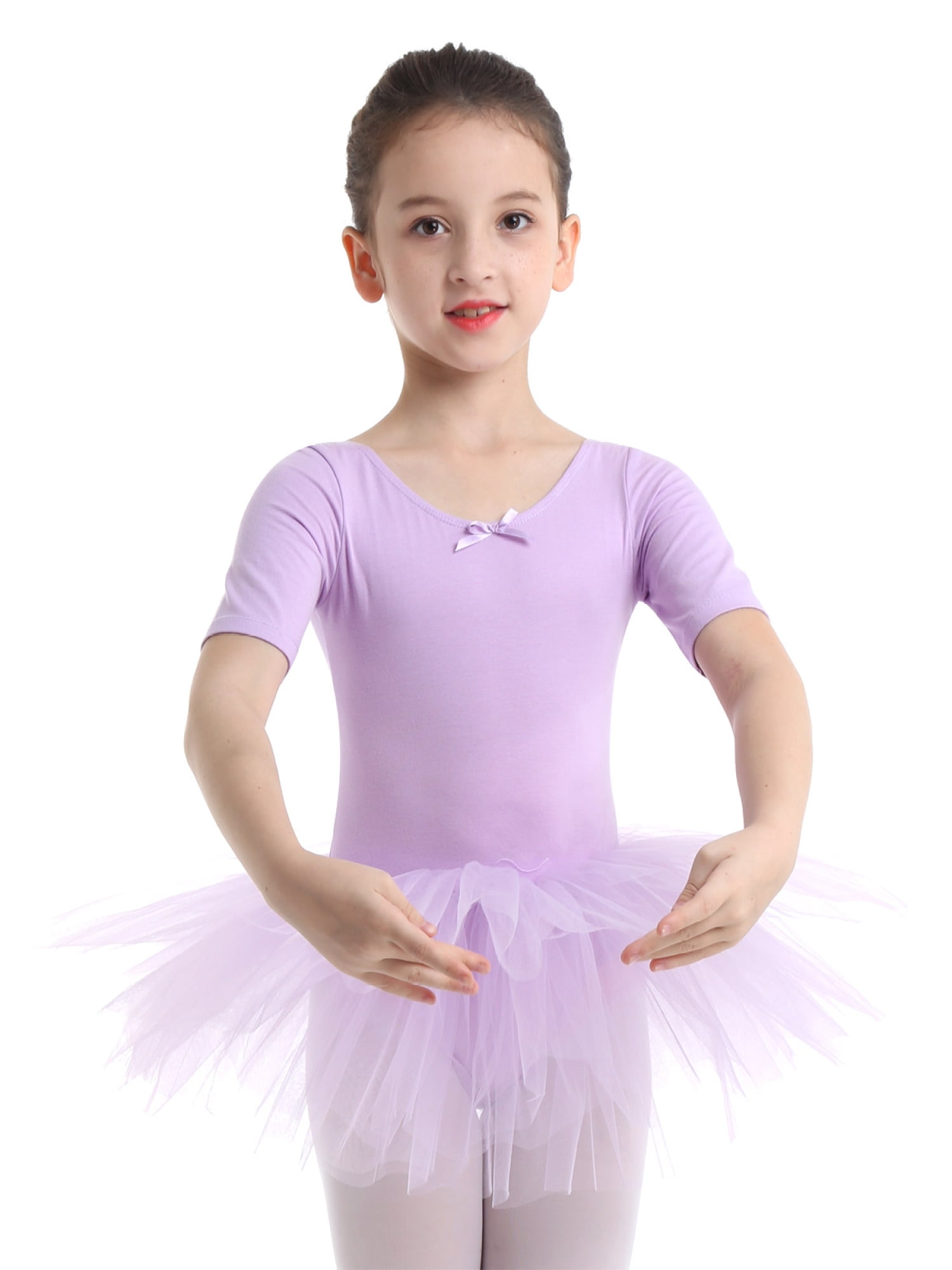 iiniim Toddler Girls Tutu Dress Ballet Dance Leotard Short Sleeves ...