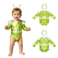 thumbnail image 1 of iiniim Toddler Space Explorer Romper Baby Boys Girls Alien Outfit with Antenna Headband Sparkly Playsuit Fluorescent Green 0-6M, 1 of 7