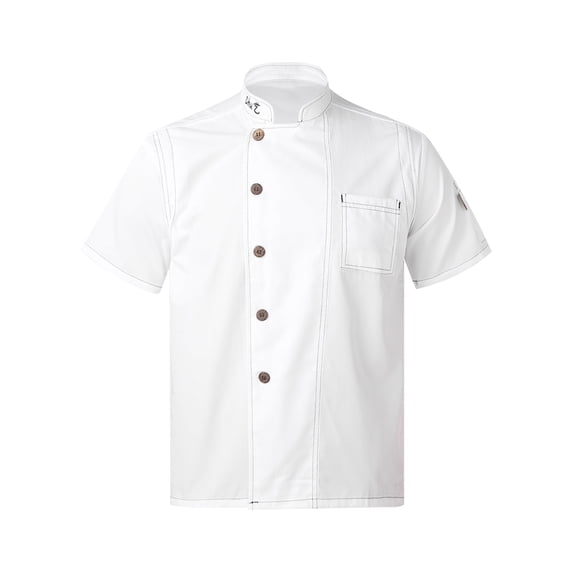 iiniim Unisex Chef Coat Women Men's Short Sleeve Chef Jacket Kitchen Cooking Chef Restaurant Uniform M-4XL White XL