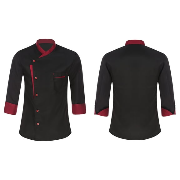 iiniim Unisex Chef Jacket Men's Long Sleeve Chef Coat Restaurant Kitchen Cooking Chef Uniform