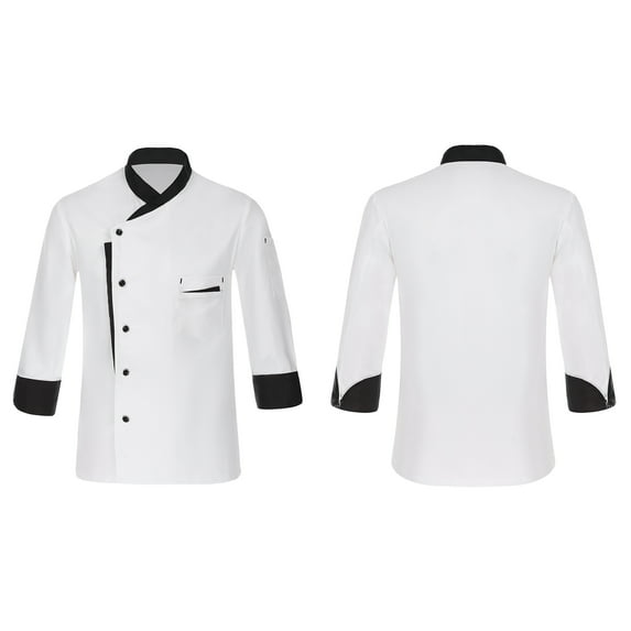 iiniim Unisex Chef Jacket Men's Long Sleeve Chef Coat Restaurant Kitchen Cooking Chef Uniform