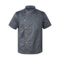 thumbnail image 1 of iiniim Unisex Men Women Classic Button Chef Coat Chef Jacket Cooking Restaurant Hotel Work Uniform A Gray Short Sleeve L, 1 of 7