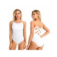 thumbnail image 1 of iiniim Women Criss Cross Back Strappy Camisole Dance Leotards V-Neck Ballet Gymnastics Bodysuit, 1 of 7