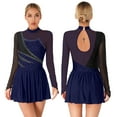 thumbnail image 1 of iiniim Women Figure Ice Skating Dress Shiny Rhinestone  Leotard Lyrical Contemporary Dance Costume Size S-2XL Navy Blue XXL, 1 of 7