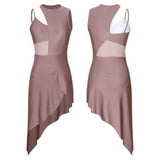 iiniim Women Lyrical Dance Dress One Shoulder Split Asymmetrical Modern ...
