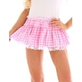 thumbnail image 1 of iiniim Women Mini Skirt Lace Hem Gingham Skirts Crossdress Club Rave Party Pink X-Small, 1 of 7