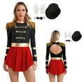 thumbnail image 1 of iiniim Women's 4Pcs Tassel Sequins Leotard Tutu Dress Carnival Party Fancy Dress Up Black Long Sleeve B M, 1 of 7