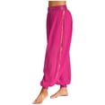thumbnail image 1 of iiniim Women's Belly Dance Harem Pants Side Slits Sequins Bloomers Halloween Fancy Pants Trousers Hot Pink One Size, 1 of 7