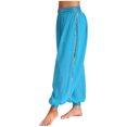 thumbnail image 1 of iiniim Women's Belly Dance Harem Pants Side Slits Sequins Bloomers Halloween Fancy Pants Trousers Light Blue One Size, 1 of 7