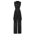 thumbnail image 1 of iiniim Women's Color Block Sleeveless Liturgical Dance Dress with Wide Leg Pants Praise Dancewear Black M, 1 of 7