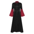 thumbnail image 1 of iiniim Women's Rhinestones Trim Clergy Church Choir Robe Button Loose Maxi Dress Priest Pulpit Robes Burgundy XXL, 1 of 7