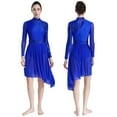 thumbnail image 1 of iiniim Women's Sequin Lyrical Contemporary Ballet Dance Dress Irregular Dancewear Royal Blue XXL, 1 of 1