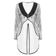 thumbnail image 1 of iiniim Women's Sequin Ringmaster Cosplay Circus Show Blazer Jacket Uniform Victorian Tailcoat Silver XXL, 1 of 7