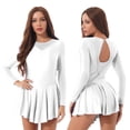 thumbnail image 1 of iiniim Women's Shiny Rhinestone Ballet Dance Leotard Gymnastics Long Sleeve Figure Ice Skating Dresses, 1 of 6
