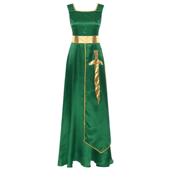 iiniim Women's Sleeveless Tunic Overlay Dance Cover Up Maxi Dress Green M