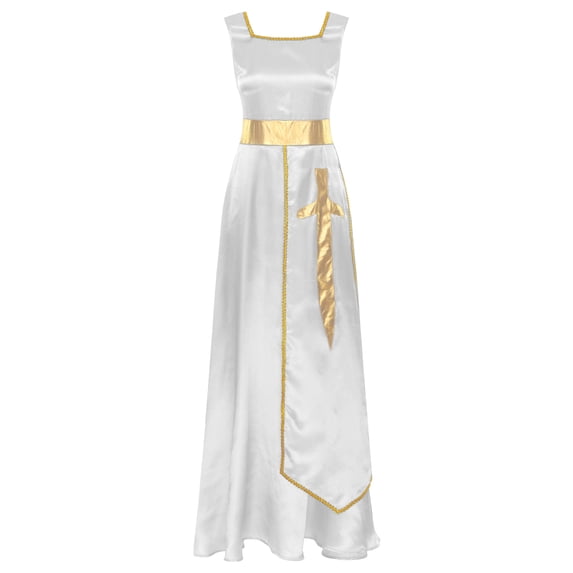 iiniim Women's Sleeveless Tunic Overlay Dance Cover Up Maxi Dress White M