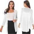 thumbnail image 1 of iiniim Womens Casual 3/4 Sleeve Open Front Lightweight Drape Cardigan with Irregular Hem, 1 of 7