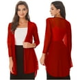 thumbnail image 1 of iiniim Womens Casual 3/4 Sleeve Open Front Lightweight Drape Cardigan with Irregular Hem, 1 of 7