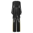 thumbnail image 1 of iiniim Liturgical Dancewear for Women Flared Sleeve Sequin Praise Dance Tunic with Wide Leg Pants Black M, 1 of 7
