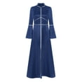 thumbnail image 1 of iiniim Womens Church Clergy Robe Gown Preachers Flared Sleeves Maxi Dress Priest Costume Pulpit Robes Navy Blue L, 1 of 7